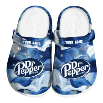 Customized Dr Pepper Logo Fluidity Blue White Clogs