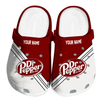 Customized Dr Pepper Vintage Badge Red White Clogs