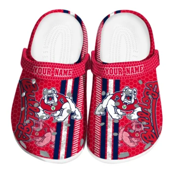 Customized Fresno State Bulldogs Contrasting Stripes Clogs