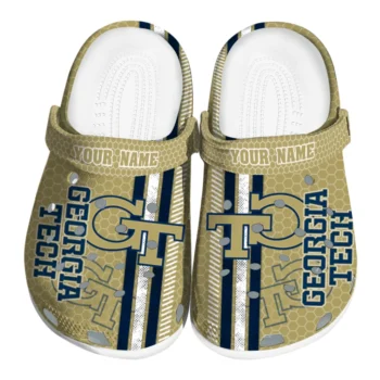 Customized Georgia Tech Yellow Jackets Contrasting Stripes Clogs