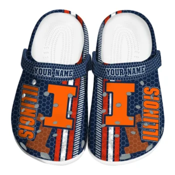 Customized Illinois Fighting Illini Contrasting Stripes Clogs