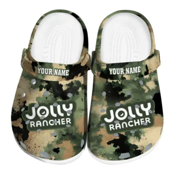 Customized Jolly rancher Green Camou Green Black Clogs