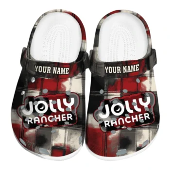 Customized Jolly rancher Jolly Patch Black Red Clogs