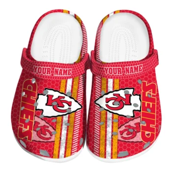 Customized Kansas City Chiefs Contrasting Stripes Clogs