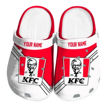 Customized KFC Bucket Stripe Red White Clogs