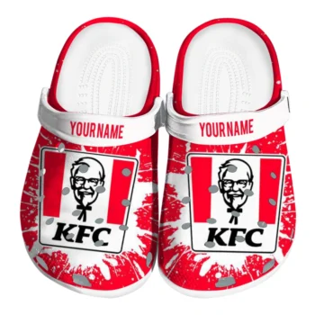 Customized KFC Drip Splash Red White Clogs