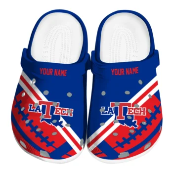 Customized LA Tech Football Motif Clogs