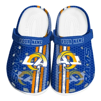 Customized Los Angeles Rams Contrasting Stripes Clogs