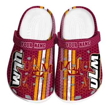 Customized Louisiana-Monroe Warhawks Contrasting Stripes Clogs