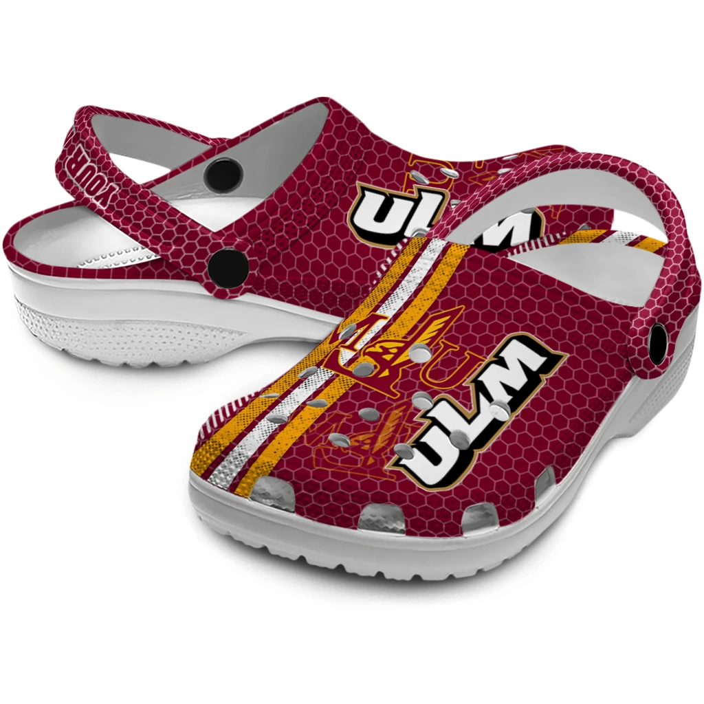 customized-louisiana-monroe-warhawks-contrasting-stripes-clogs-high-quality