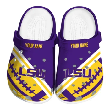 Customized LSU Tigers Football Motif Clogs
