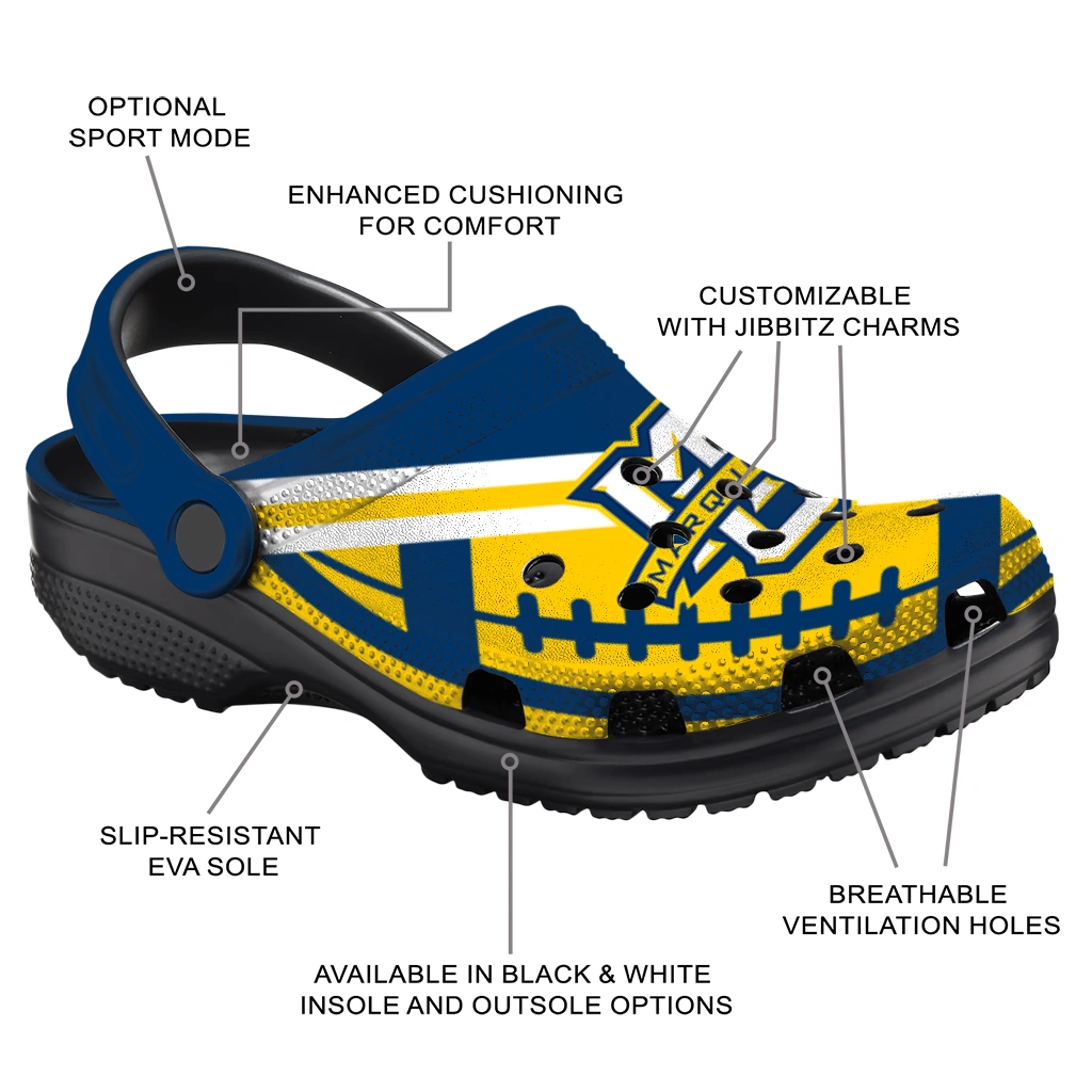 customized-marquette-golden-eagles-football-motif-clogs-new-arrival
