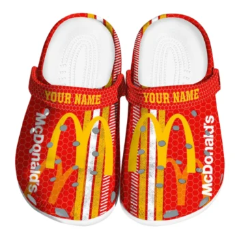 Customized McDonald's Center Arches Red Yellow Clogs