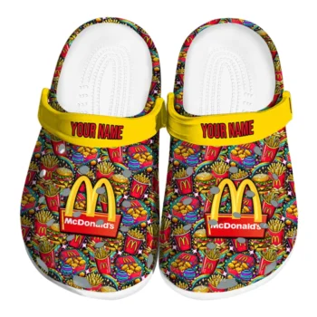 Customized McDonald's Fries Burger Red Yellow Clogs