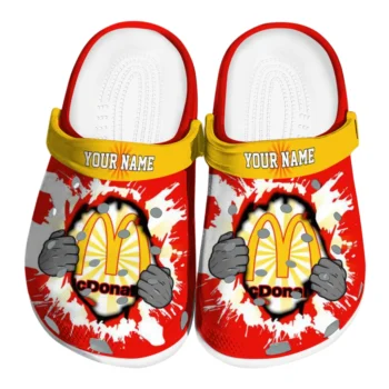 Customized McDonald's Torn Reveal Red Yellow Clogs