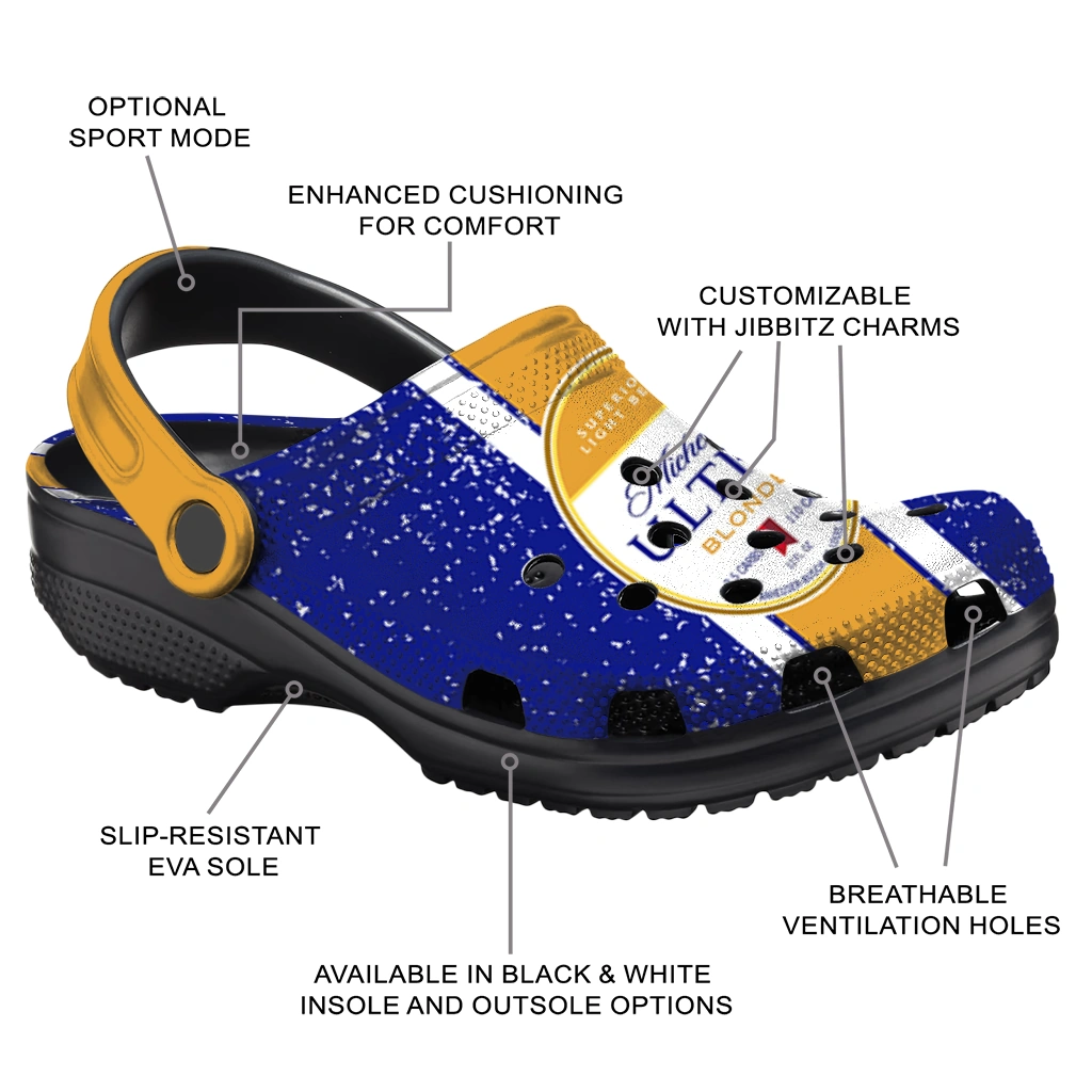 customized-michelob-ultra-brand-crest-blue-yellow-clogs-new-arrival-hey-clogs.webp