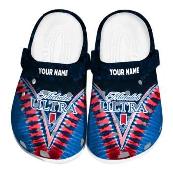 Customized Michelob Ultra Chevron Blue Red Clogs