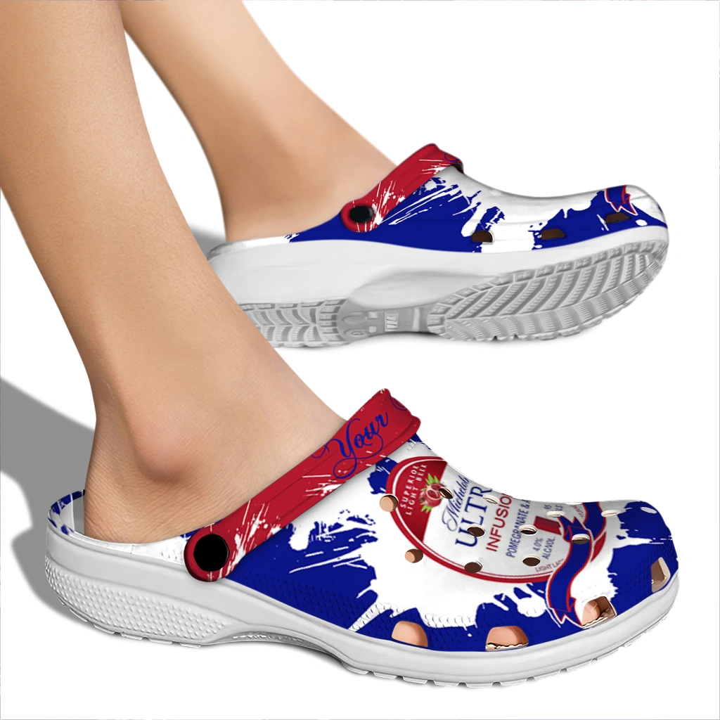customized-michelob-ultra-impact-burst-blue-white-clogs-fashion-forward-hey-clogs.webp