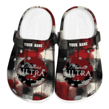 Customized Michelob Ultra Plaid Pattern Red Black Clogs