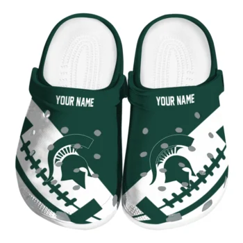 Customized Michigan State Spartans Football Motif Clogs
