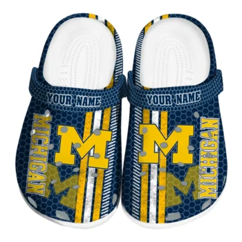 Customized Michigan Wolverines Contrasting Stripes Clogs
