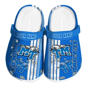 Customized Middle Tennessee Blue Raiders Contrasting Stripes Clogs