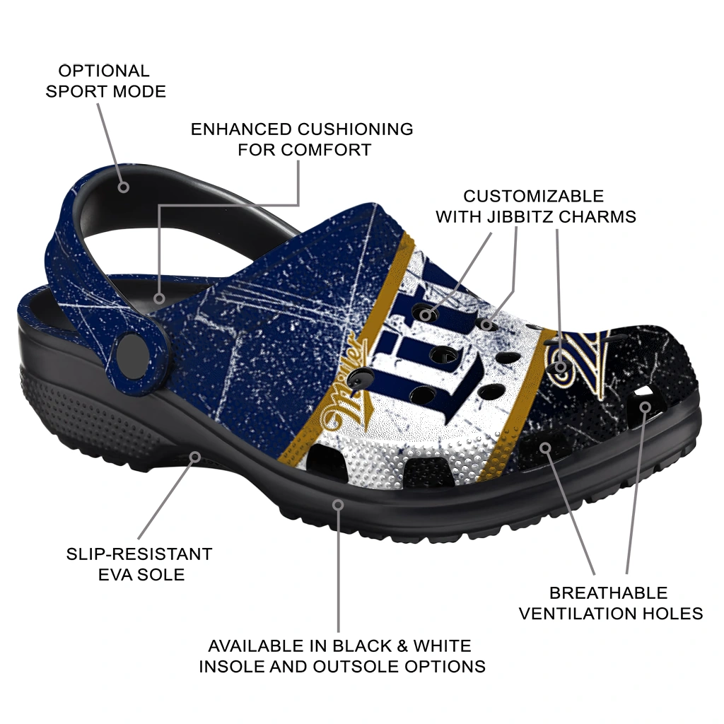 customized-miller-lite-distressed-effect-blue-white-clogs-new-arrival-hey-clogs.webp