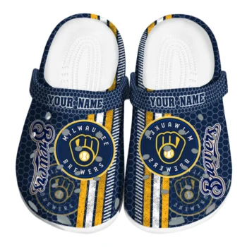 Customized Milwaukee Brewers Contrasting Stripes Clogs