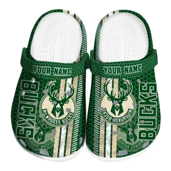 Customized Milwaukee Bucks Contrasting Stripes Clogs