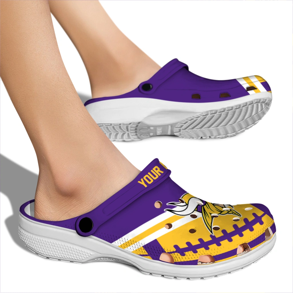 customized-minnesota-vikings-football-motif-clogs-fashion-forward