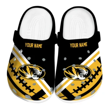 Customized Missouri Tigers Football Motif Clogs