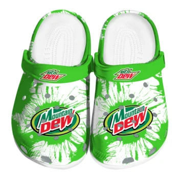 Customized Mountain Dew Green Brush Green White Clogs
