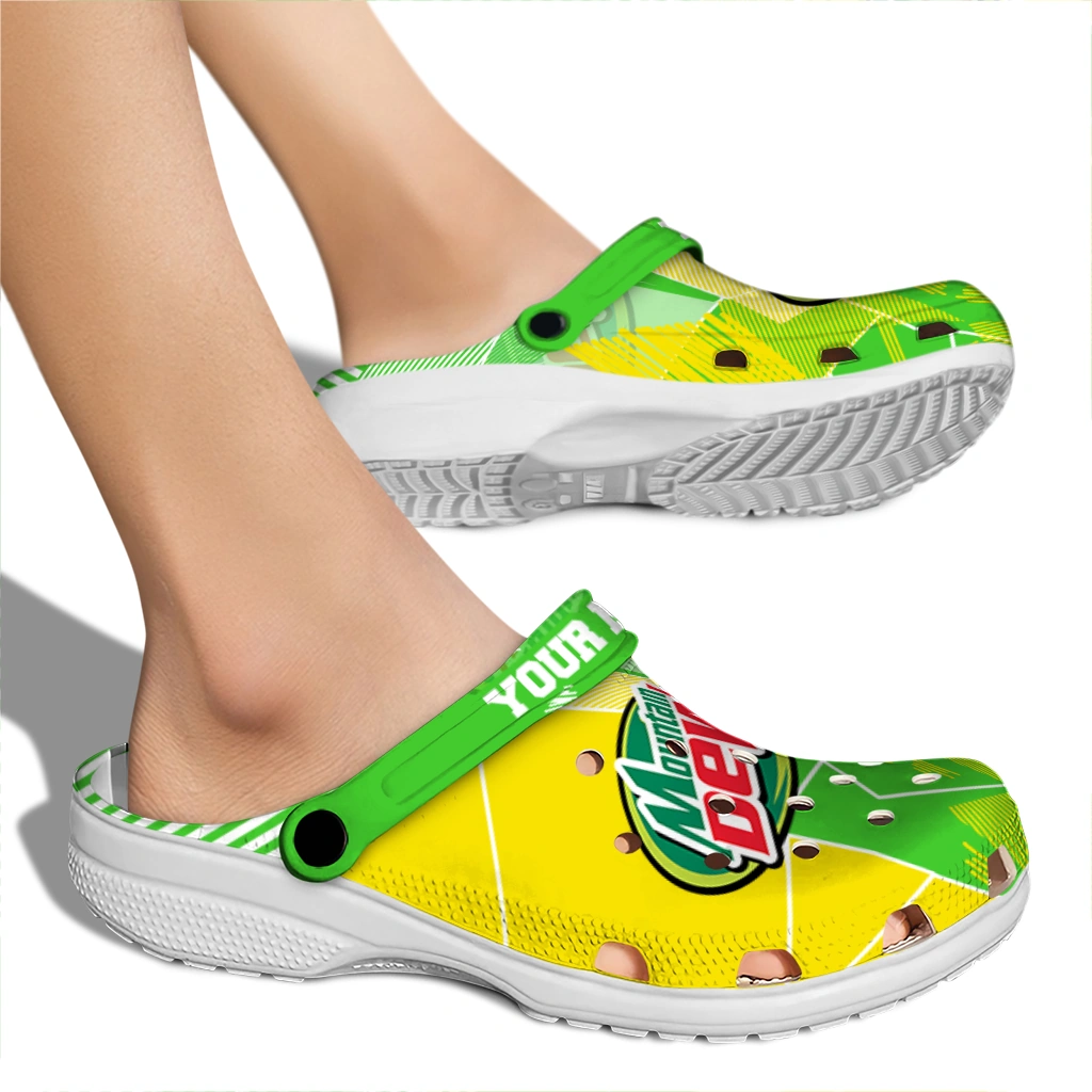 customized-mountain-dew-mosaic-pattern-yellow-green-clogs-fashion-forward-hey-clogs.webp