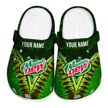 Customized Mountain Dew Tye-Die Green Yellow Clogs
