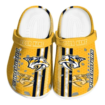 Customized Nashville Predators Contrasting Stripes Clogs