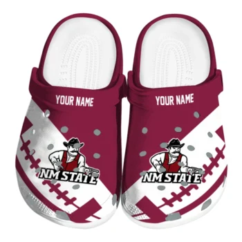Customized New Mexico State Aggies Football Motif Clogs