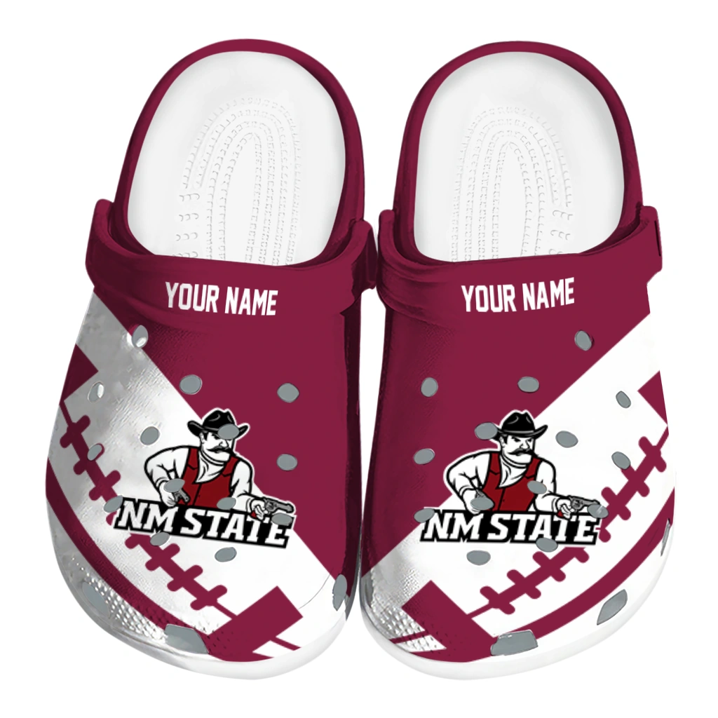 customized-new-mexico-state-aggies-football-motif-clogs-best-selling customized new mexico state aggies football motif clogs best selling