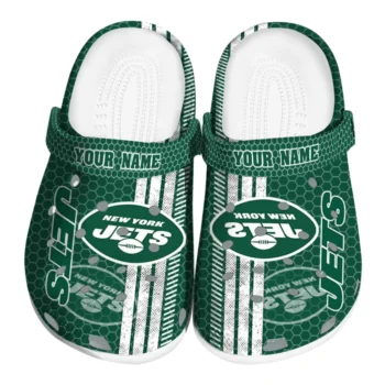Customized New York Jets Contrasting Stripes Clogs