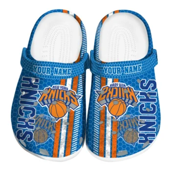 Customized New York Knicks Contrasting Stripes Clogs