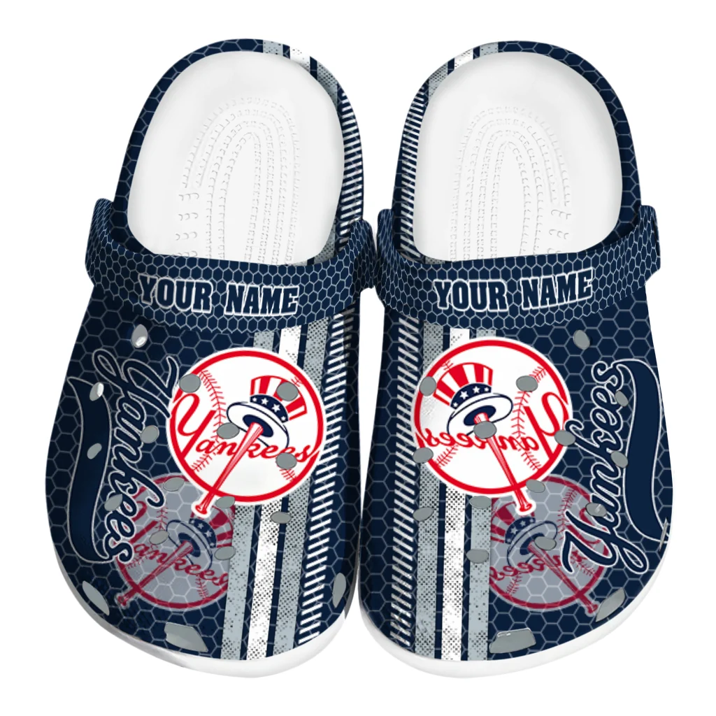 customized-new-york-yankees-contrasting-stripes-clogs-best-selling customized new york yankees contrasting stripes clogs best selling