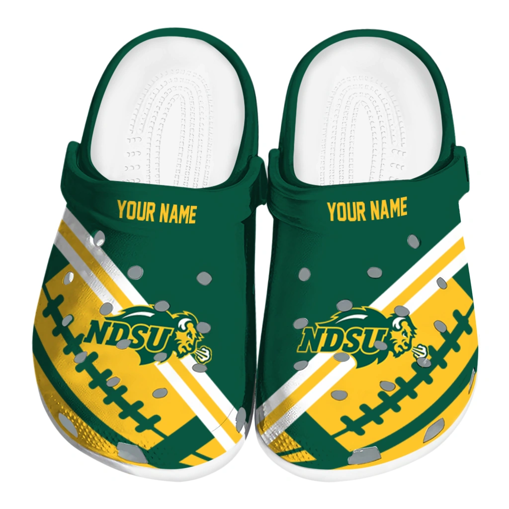 customized-north-dakota-state-bison-football-motif-clogs-best-selling customized north dakota state bison football motif clogs best selling