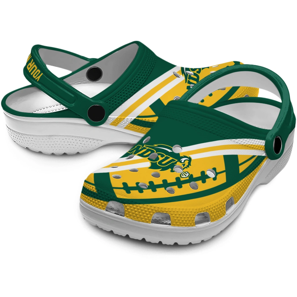 customized-north-dakota-state-bison-football-motif-clogs-high-quality