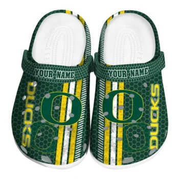 Customized Oregon Ducks Contrasting Stripes Clogs