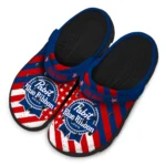 customized-pabst-blue-ribbon-stripes-red-blue-clogs-best-selling-hey-clogs.webp