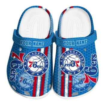Customized Philadelphia 76ers Contrasting Stripes Clogs