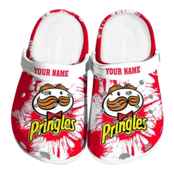 Customized Pringles Red Burst Red White Clogs