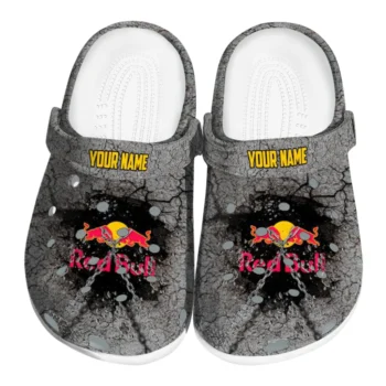 Customized Red Bull Stone Crack Gray Black Clogs