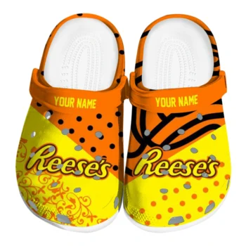 Customized Reese's Orange Motif Orange Yellow Clogs