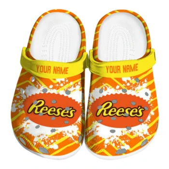 Customized Reese's Orange Splash Orange Yellow Clogs