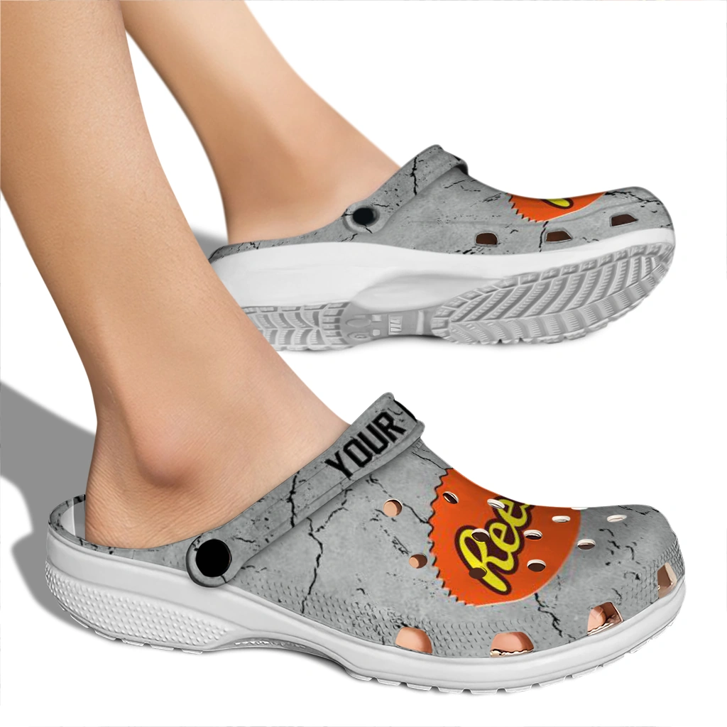 customized-reeses-snack-centerpiece-gray-orange-clogs-fashion-forward-hey-clogs.webp